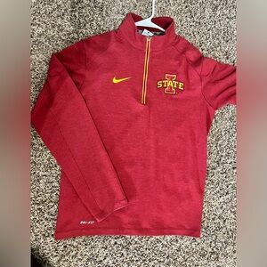 Nike Red Iowa State Cyclones Quarter Zip Pullover with Yellow Accents